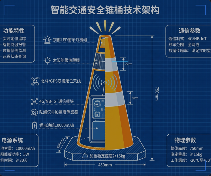 智能锥桶技术架构示意图
